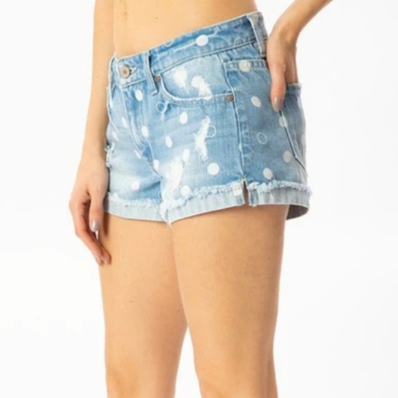 polka dot jean shorts